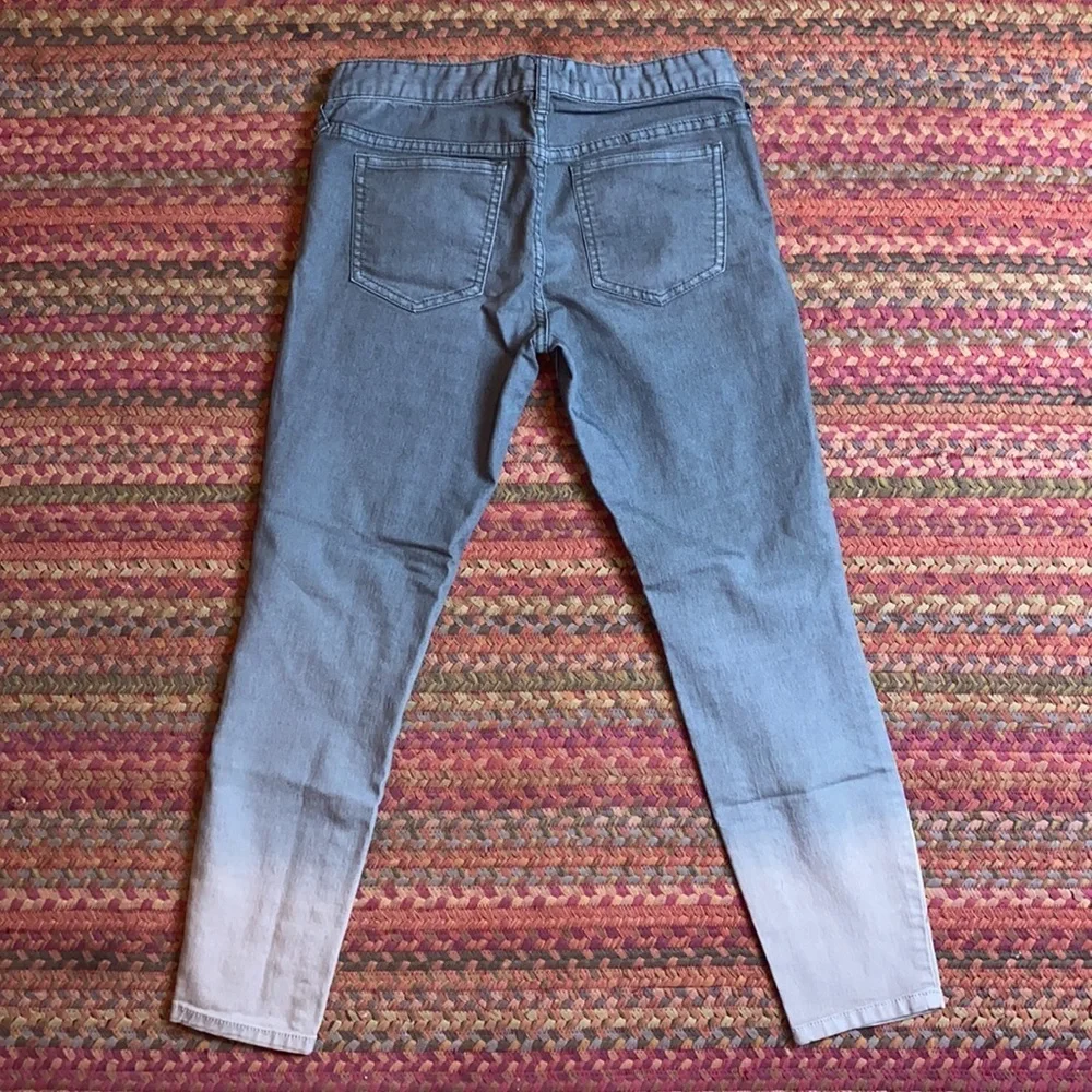 FREE PEOPLE GREY OMBRÉ FADE SKINNY JEANS